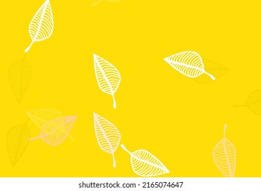 Light Pink, Yellow vector hand painted pattern. Abstract leaves with gradient on simple background. Brand new style for your business design.