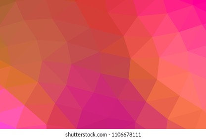 Light Pink, Yellow vector hexagon mosaic triangle mosaic. An elegant bright illustration with gradient. Triangular pattern for your business design.