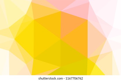 Light Pink, Yellow vector hexagon mosaic texture. Brand new colored illustration in blurry style with gradient. A completely new design for your business.