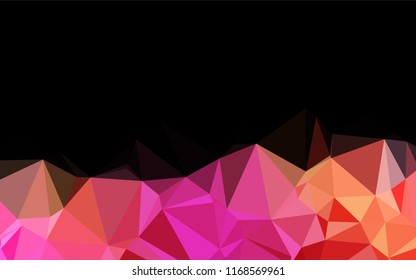Light Pink, Yellow vector hexagon mosaic template. Creative geometric illustration in Origami style with gradient. Triangular pattern for your business design.