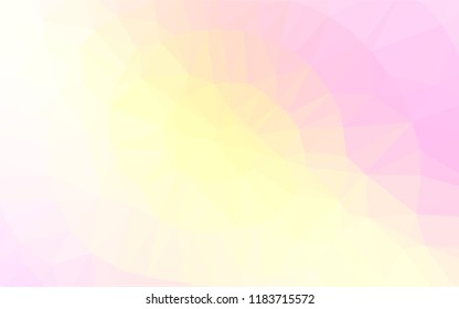 Light Pink, Yellow vector hexagon mosaic texture. Shining illustration, which consist of triangles. The polygonal design can be used for your web site.