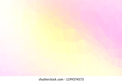 Light Pink, Yellow vector hexagon mosaic texture. Creative geometric illustration in Origami style with gradient. Brand new design for your business.