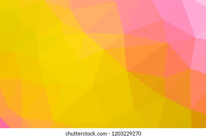 Light Pink, Yellow vector hexagon mosaic cover. Colorful illustration in abstract style with gradient. A completely new template for your business design.