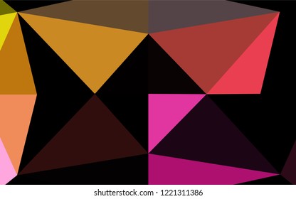 Light Pink, Yellow vector hexagon mosaic cover. Creative geometric illustration in Origami style with gradient. The template can be used as a background for cell phones.