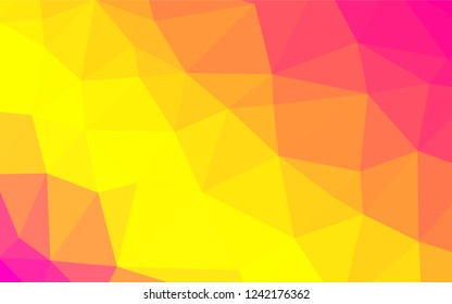 Light Pink, Yellow vector hexagon mosaic template. Modern geometrical abstract illustration with gradient. Brand new design for your business.