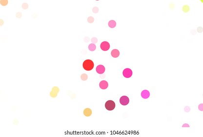Light Pink, Yellow vector illustration which consist of circles. Dotted gradient design for your business. Creative geometric background in halftone style with colored spots.