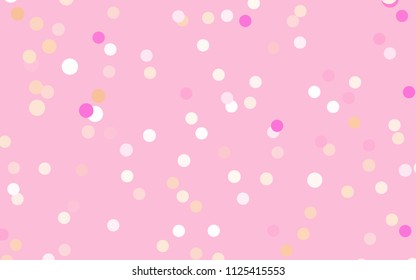 Light Pink, Yellow vector illustration which consist of circles. Dotted gradient design for your business. Creative geometric background in halftone style with colored spots.