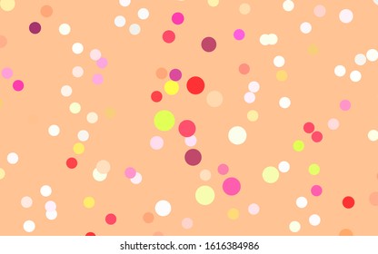 Light Pink, Yellow vector illustration which consist of circles. Dotted gradient design for your business. Creative geometric background in halftone style with colored spots.