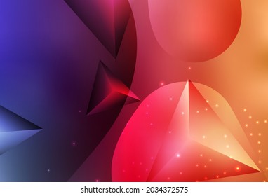 Light Pink, Yellow vector Illustration with set of colorful abstract circles and lines. Illustration with set of shining colorful abstract circles. Modern template for landing page.