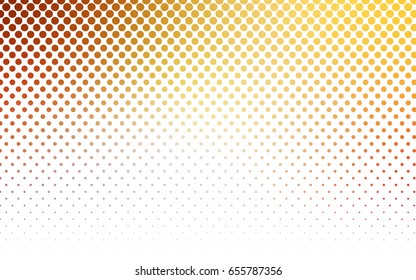 Light Pink, Yellow vector illustration which consist of circles. Dotted gradient design for your business. Creative geometric background in halftone style with colored spots.