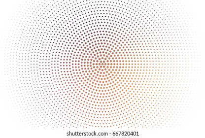 Light Pink, Yellow vector illustration which consist of circles. Dotted gradient design for your business. Creative geometric background in halftone style with colored spots.