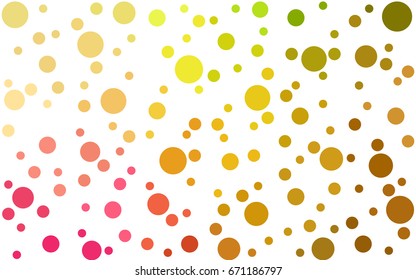 Light Pink, Yellow vector illustration which consist of circles. Dotted gradient design for your business. Creative geometric background in halftone style with colored spots.