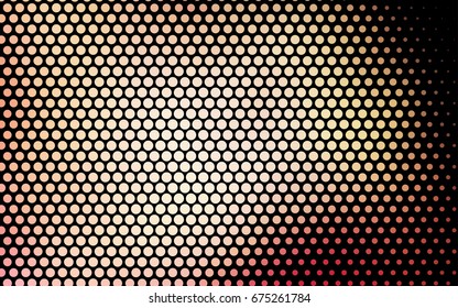 Light Pink, Yellow vector illustration which consist of circles. Dotted gradient design for your business. Creative geometric background in halftone style with colored spots.