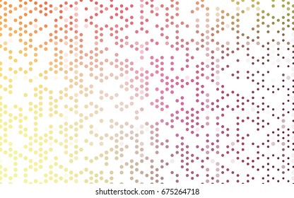 Light Pink, Yellow vector illustration which consist of circles. Dotted gradient design for your business. Creative geometric background in halftone style with colored spots.