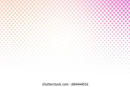 Light Pink, Yellow vector illustration which consist of circles. Dotted gradient design for your business. Creative geometric background in halftone style with colored spots.
