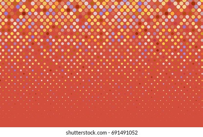 Light Pink, Yellow vector illustration which consist of circles. Dotted gradient design for your business. Creative geometric background in halftone style with colored spots.