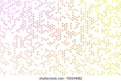 Light Pink, Yellow vector illustration which consist of circles. Dotted gradient design for your business. Creative geometric background in halftone style with colored spots.