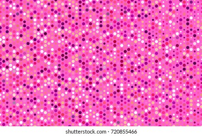 Light Pink, Yellow vector illustration which consist of circles. Dotted gradient design for your business. Creative geometric background in halftone style with colored spots.