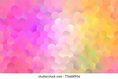 Light Pink, Yellow vector illustration which consist of circles. Dotted gradient design for your business. Creative geometric background in halftone style with colored spots.