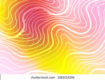 Light Pink, Yellow vector indian curved pattern. Colorful illustration in abstract style with doodles and Zen tangles. A completely new design for your business.