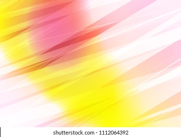 Light Pink, Yellow vector indian curved template. Modern geometrical abstract illustration with doodles. Brand new style for your business design.