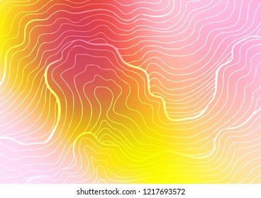 Light Pink, Yellow vector indian curved background. A vague abstract illustration with doodles in Indian style. A completely new design for your business.