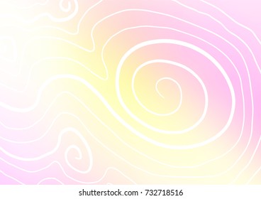 Light Pink, Yellow vector indian curved template. A vague abstract illustration with doodles in Indian style. The pattern can be used for wallpapers and coloring books.