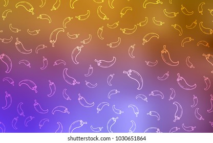Light Pink, Yellow vector layout with peppers. peppers on blurred abstract background with colorful gradient. Pattern for ads of breakfast, lunch, dinner.
