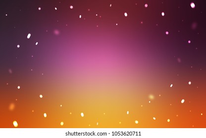 Light Pink, Yellow vector layout with bright snowflakes. Decorative shining illustration with snow on abstract template. New year design for your business advert.