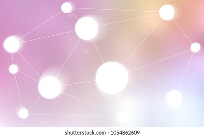 Light Pink, Yellow vector layout with circles, lines. Modern abstract colorful illustration with spheres and lines. Pattern can be used for futuristic ad, booklets.