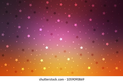 Light Pink, Yellow vector layout with bright stars. Modern geometrical abstract illustration with stars. The pattern can be used for wrapping gifts.