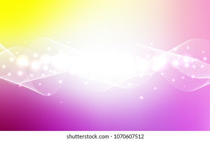 Light Pink, Yellow vector layout with festival confetti. Beautiful colored illustration with ribbon in celebration style. New design for ad, poster, banner of your Party.