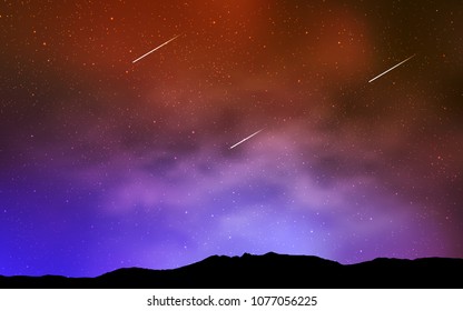 Light Pink, Yellow vector layout with cosmic stars. Blurred decorative design in simple style with galaxy stars. Template for cosmic backgrounds.