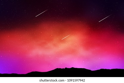 Light Pink, Yellow vector layout with cosmic stars. Shining colored illustration with bright astronomical stars. Pattern for astrology websites.