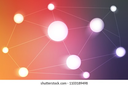 Light Pink, Yellow vector layout with circles, lines. Modern abstract colorful illustration with spheres and lines. Pattern can be used for ads, leaflets.