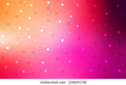 Light Pink, Yellow vector layout with bright stars. Modern geometrical abstract illustration with stars. Best design for your ad, poster, banner.