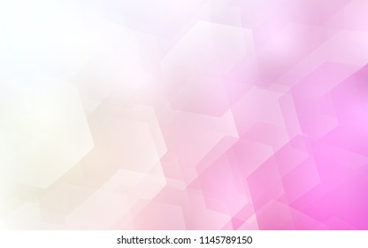 Light Pink, Yellow vector layout with hexagonal shapes. Illustration of colored hexagons on white surface. Pattern can be used for landing pages.