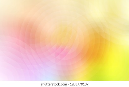 Light Pink, Yellow vector layout with circle shapes. Blurred bubbles on abstract background with colorful gradient. Pattern can be used as texture of wallpapers.