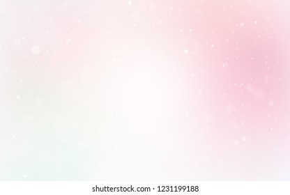 Light Pink, Yellow vector layout with bright snowflakes. Decorative shining illustration with snow on abstract template. New year design for your ad, poster, banner.