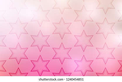 Light Pink, Yellow vector layout with bright stars. Modern geometrical abstract illustration with stars. Template for sell phone backgrounds.