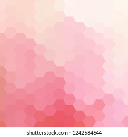 Light Pink, Yellow vector layout with hexagonal shapes. Illustration of colored hexagons on white surface. Pattern for ads, leaflets.