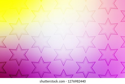 Light Pink, Yellow vector layout with bright stars. Blurred decorative design in simple style with stars. Best design for your ad, poster, banner.