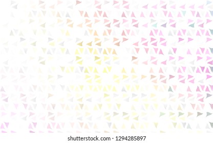 Light Pink, Yellow vector layout with lines, triangles. Illustration with set of colorful triangles. Best design for your ad, poster, banner.