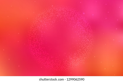 Light Pink, Yellow vector layout with cosmic stars. Glitter abstract illustration with colorful cosmic stars. Best design for your ad, poster, banner.