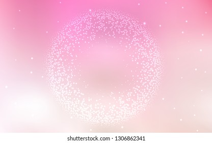 Light Pink, Yellow vector layout with cosmic stars. Glitter abstract illustration with colorful cosmic stars. Pattern for futuristic ad, booklets.