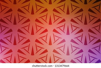 Light Pink, Yellow vector layout with lines, triangles. Triangles on abstract background with colorful gradient. Pattern for booklets, leaflets