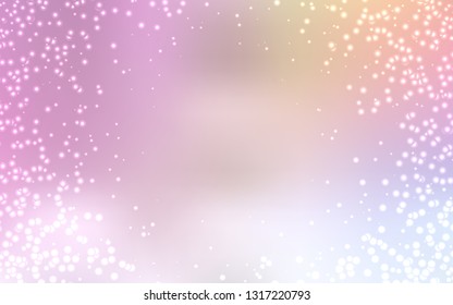Light Pink, Yellow vector layout with cosmic stars. Shining colored illustration with bright astronomical stars. Template for cosmic backgrounds.