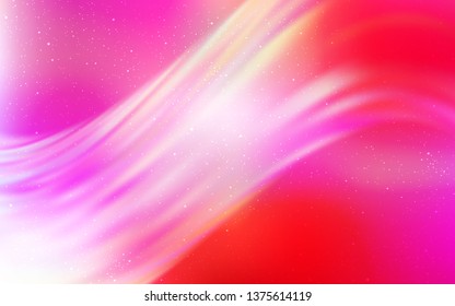 Light Pink, Yellow vector layout with cosmic stars. Shining colored illustration with bright astronomical stars. Best design for your ad, poster, banner.