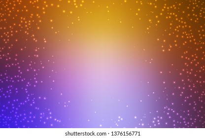 Light Pink, Yellow vector layout with cosmic stars. Shining colored illustration with bright astronomical stars. Smart design for your business advert.