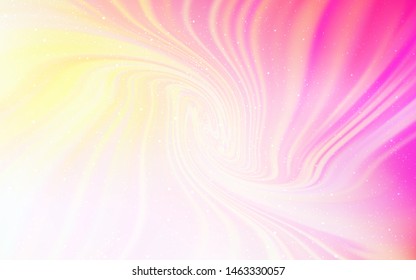 Light Pink, Yellow vector layout with cosmic stars. Space stars on blurred abstract background with gradient. Pattern for astronomy websites.